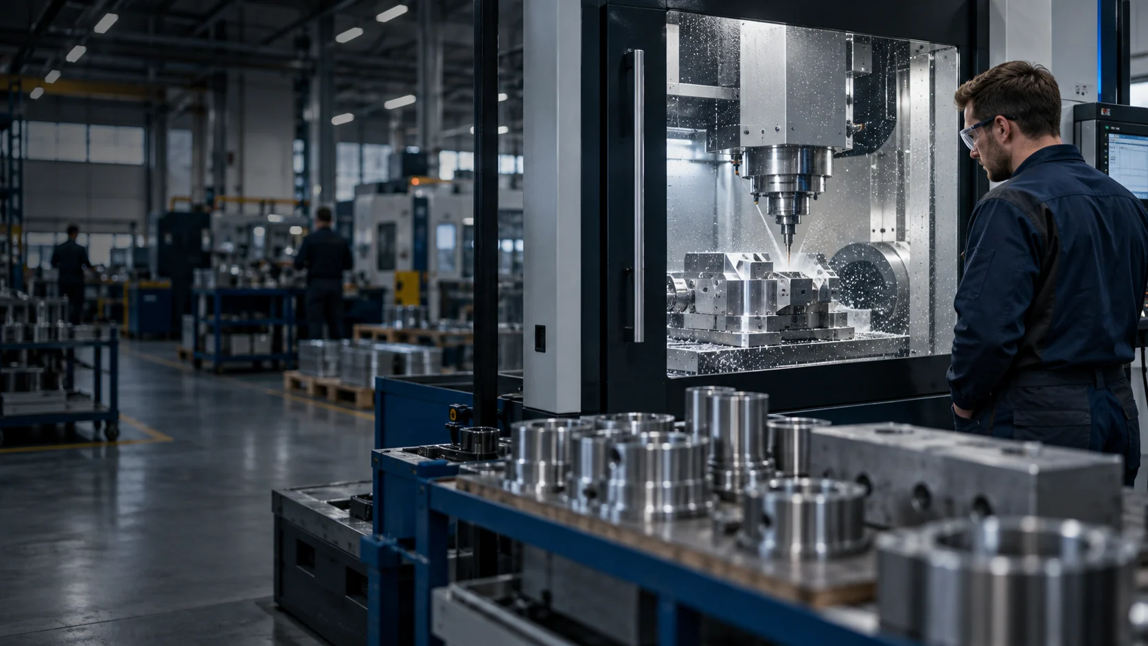 Illustratives Industriemotiv: Produktivität steigern & Verluste reduzieren